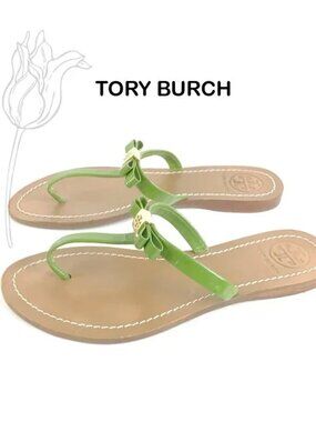 Tory Burch Leaf Green Leighanne Flat Thong